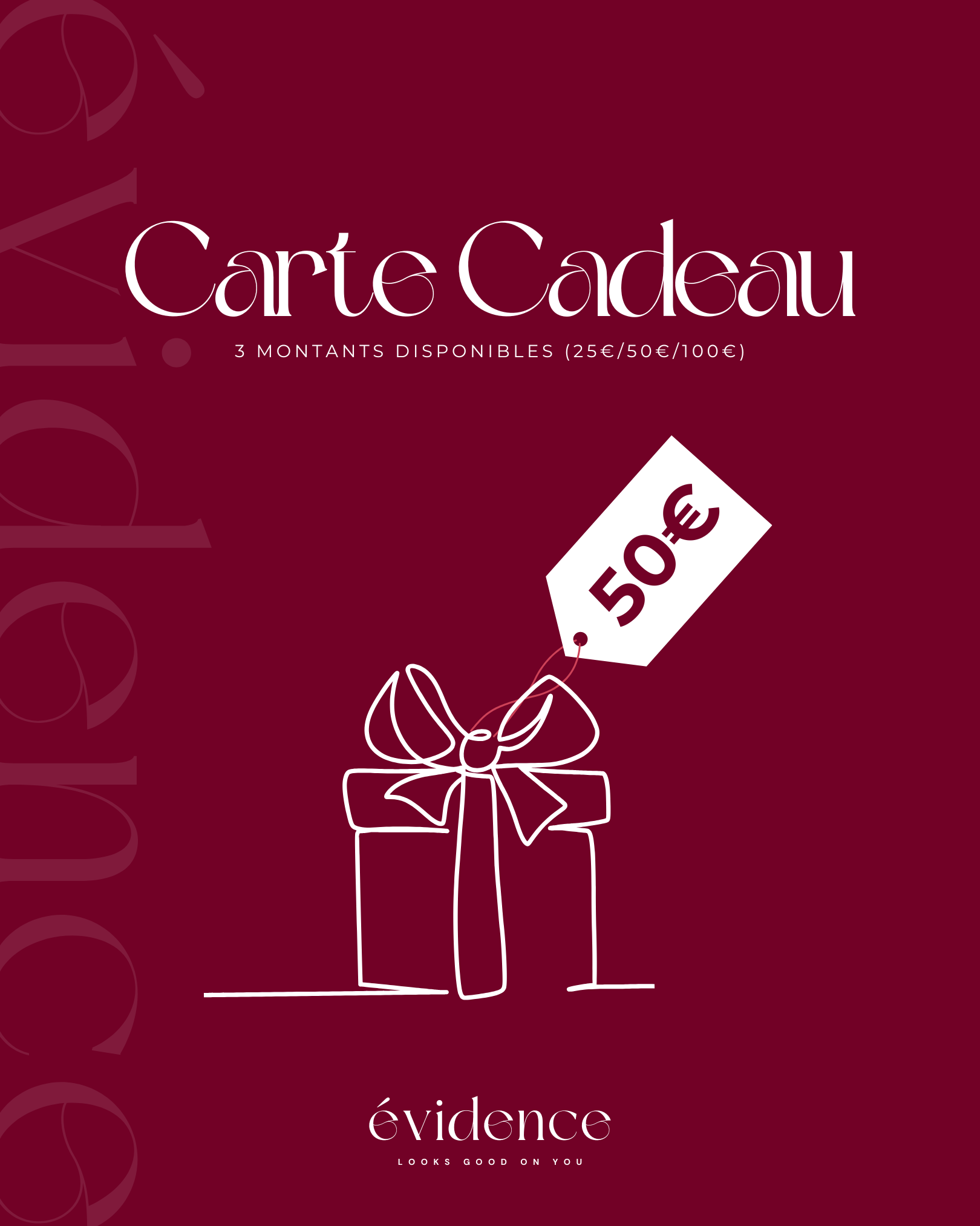 Carte CADEAU ÉVIDENCE bijoux, cadeau femme évidence